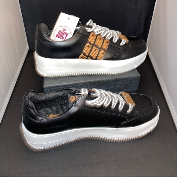 NWT Juicy Black/Gold tennis shoes - Picture 2 of 5